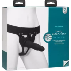 Doc Johnson 17,8 X 4,4 Cm Body Extensions Strap-On - BE Daring Black -Gay Verkäufe 0800 06 bx 7