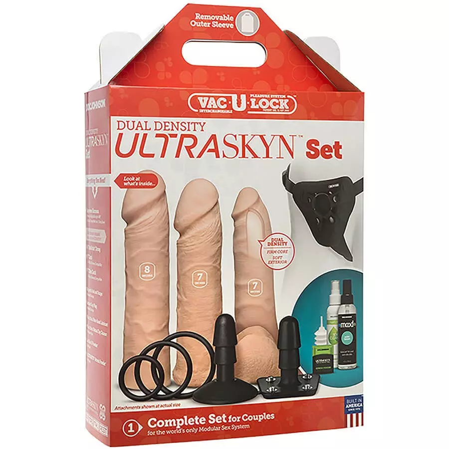 Doc Johnson Vac-U-Lock Dual Density Ultraskyn - Dildo Set - Flesh 5 Doc Johnson Vac-U-Lock Dual Density Ultraskyn - Dildo Set - Flesh – Bild 3