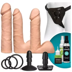 Doc Johnson Vac-U-Lock Dual Density Ultraskyn - Dildo Set - Flesh