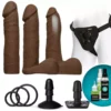 Doc Johnson Vac-U-Lock Dual Density Ultraskyn Dildo Set - Brown -Gay Verkäufe 1051 07 bx 1