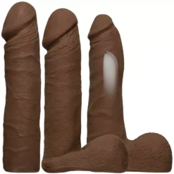 Doc Johnson Vac-U-Lock Dual Density Ultraskyn Dildo Set - Brown -Gay Verkäufe 1051 07 bx dupe2