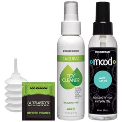 Doc Johnson Vac-U-Lock Dual Density Ultraskyn Dildo Set - Brown -Gay Verkäufe 1051 07 bx dupe3