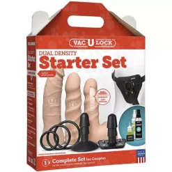 Doc Johnson Vac-U-Lock Dual Density Starter Dildo Set - Flesh -Gay Verkäufe 1051 20 bx dupe3 1