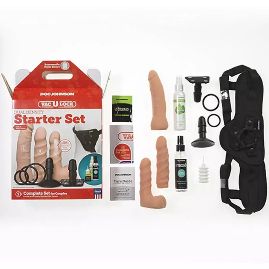 Doc Johnson Vac-U-Lock Dual Density Starter Dildo Set - Flesh 8 Doc Johnson Vac-U-Lock Dual Density Starter Dildo Set - Flesh – Bild 6