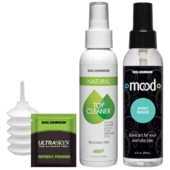 Doc Johnson Vac-U-Lock Dual Density Ultraskyn Dildo Set - Flesh - Vibration -Gay Verkäufe 1053 05 bx