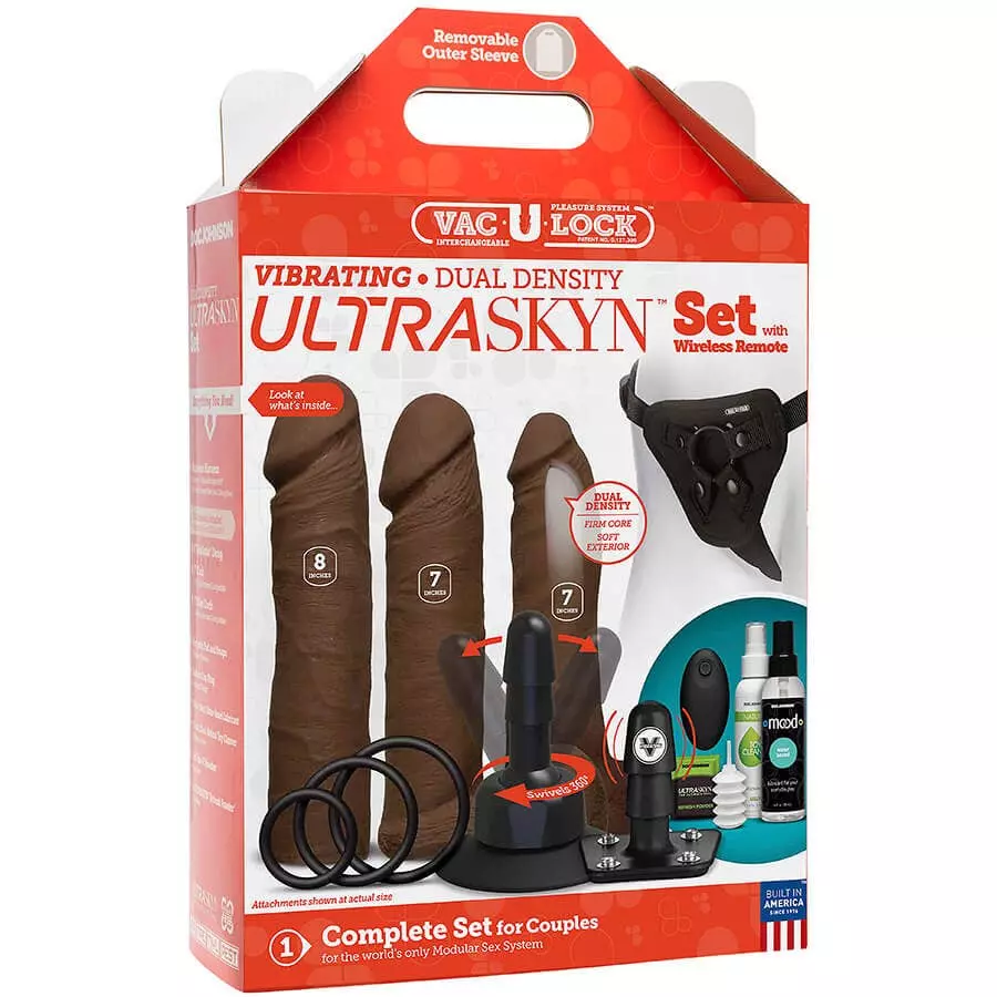 Doc Johnson Vibrating Vac-U-Lock Dual Density Ultraskyn Set Brown 7 Doc Johnson Vibrating Vac-U-Lock Dual Density Ultraskyn Set Brown – Bild 5