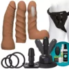 Doc Johnson Vac-U-Lock Dual Density Starter Dildo Set - Tan - Vibration