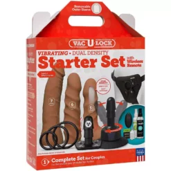 Doc Johnson Vac-U-Lock Dual Density Starter Dildo Set - Tan - Vibration -Gay Verkäufe 1053 21 bx dupe3 1