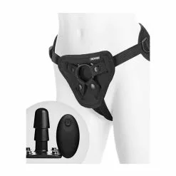 Doc Johnson - Vac-U-Lock Supreme Harness With Vibrating Plug - Black -Gay Verkäufe supreme harness with vibrating plug black3