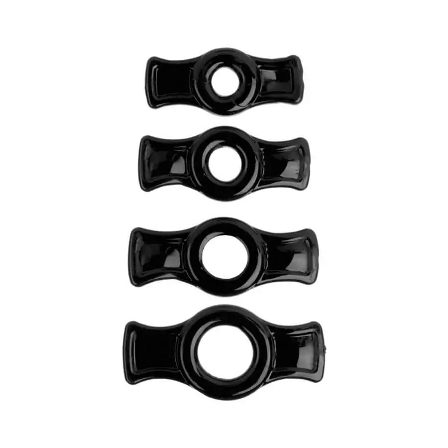 Doc Johnson Titanmen CockRing Set Black 3 Doc Johnson Titanmen CockRing Set Black