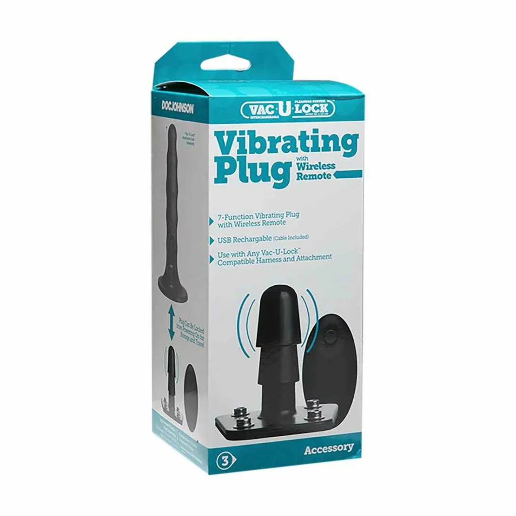 Doc Johnson - Vac-U-Lock Vibrating Plug With Wireless Remote - Black 4 Doc Johnson - Vac-U-Lock Vibrating Plug With Wireless Remote - Black – Bild 2